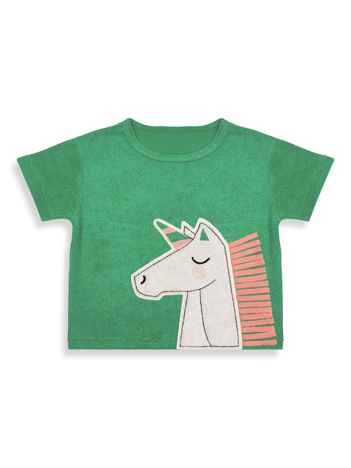 Unicorn Kız Çocuk Havlu Şort T-shirt Takım 5Y - Pembe