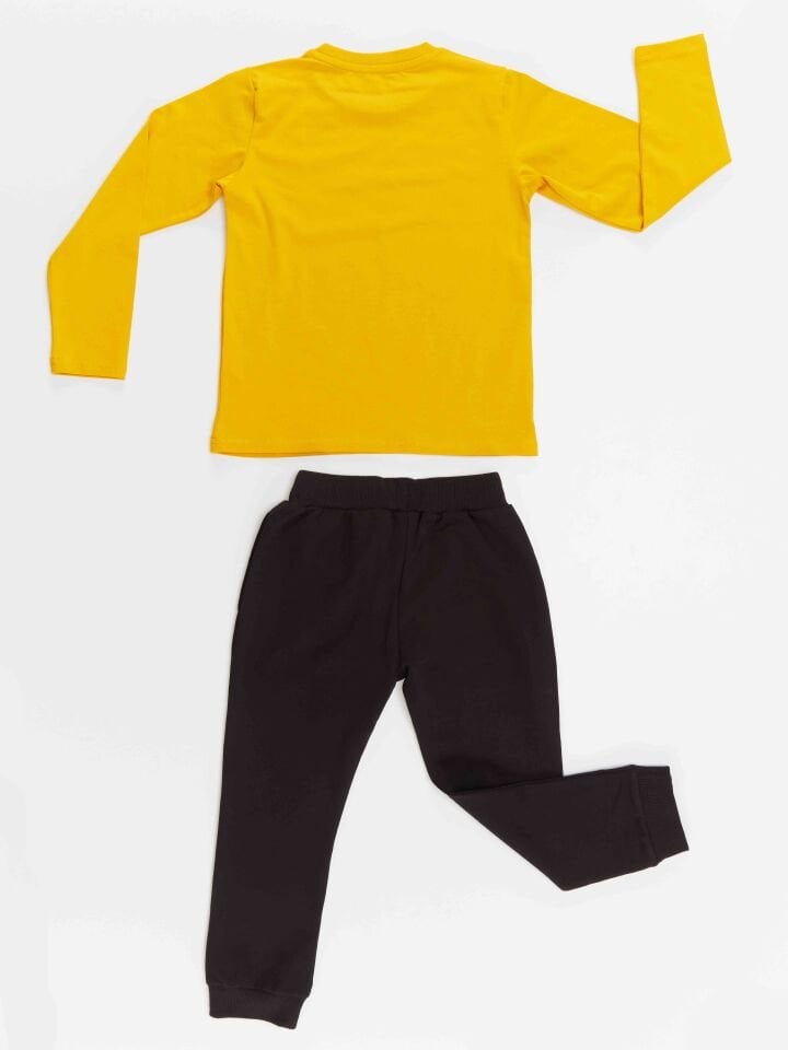 Yarışçı Timsah Erkek Çocuk T-shirt Pantolon Takım 7 Y - Siyah, Hardal