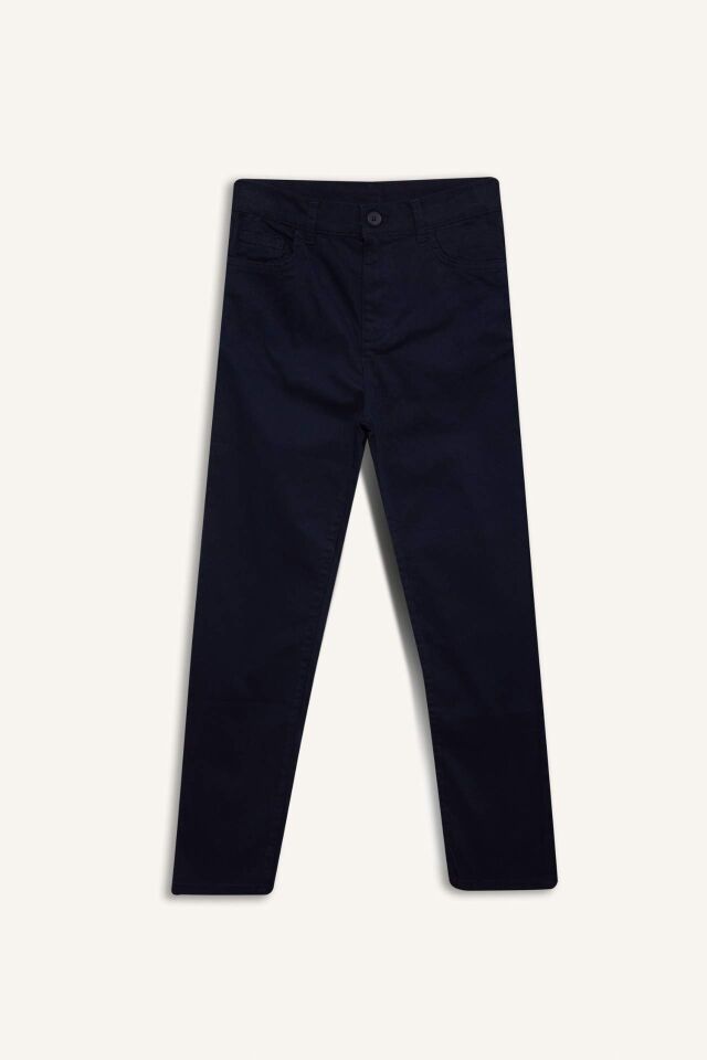 Erkek Çocuk Lacivert Düz Paça Gabardin Basic Düz Pantolon