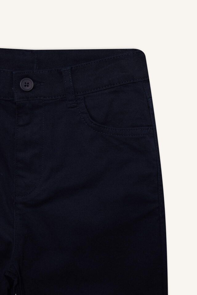 Erkek Çocuk Lacivert Düz Paça Gabardin Basic Düz Pantolon