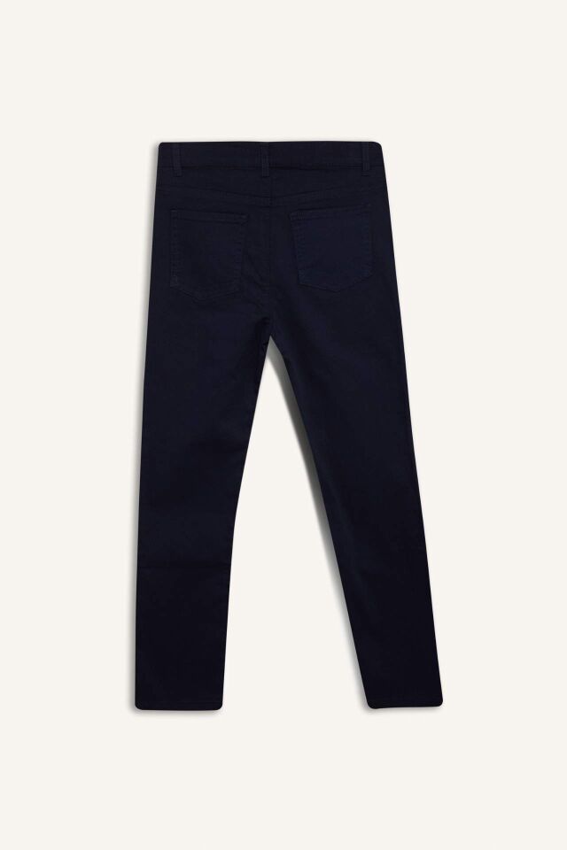 Erkek Çocuk Lacivert Düz Paça Gabardin Basic Düz Pantolon
