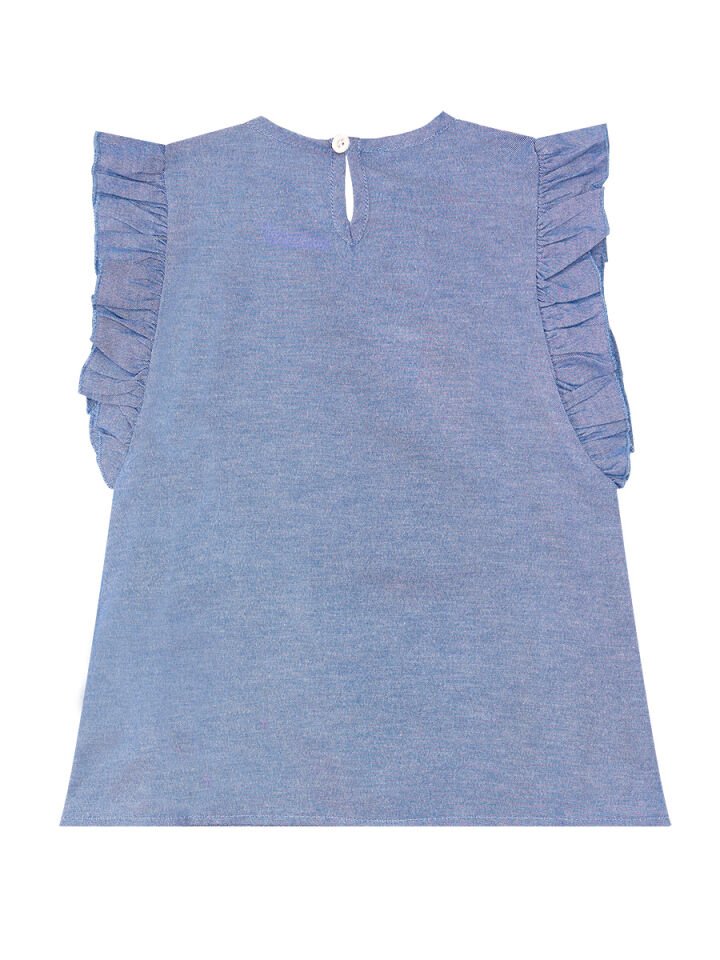 Deniz Kedisi Kız Çocuk Tunik Tayt Takım 4 Y - Mavi Beyaz