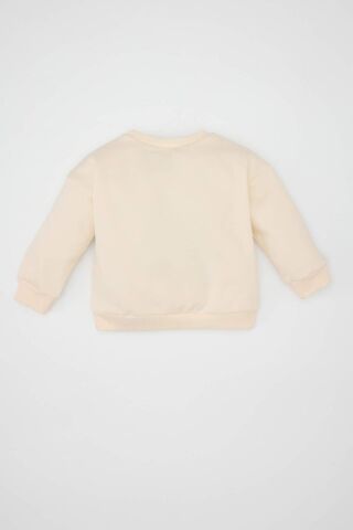 Kız Bebek Disney Lilo & Stitch Bisiklet Yaka İçi Yumuşak Tüylü Kalın Sweatshirt
