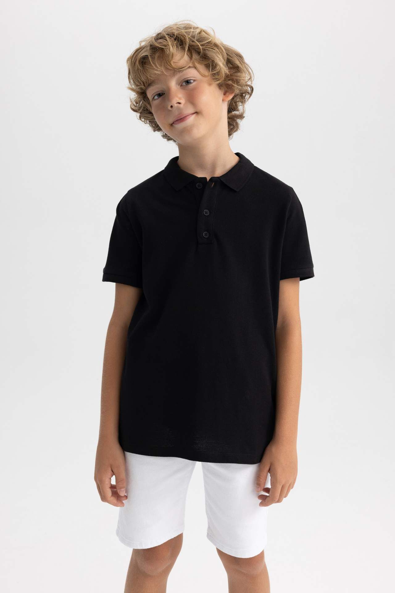 Erkek Çocuk Pike Kısa Kollu Basic Düz Polo Tişört