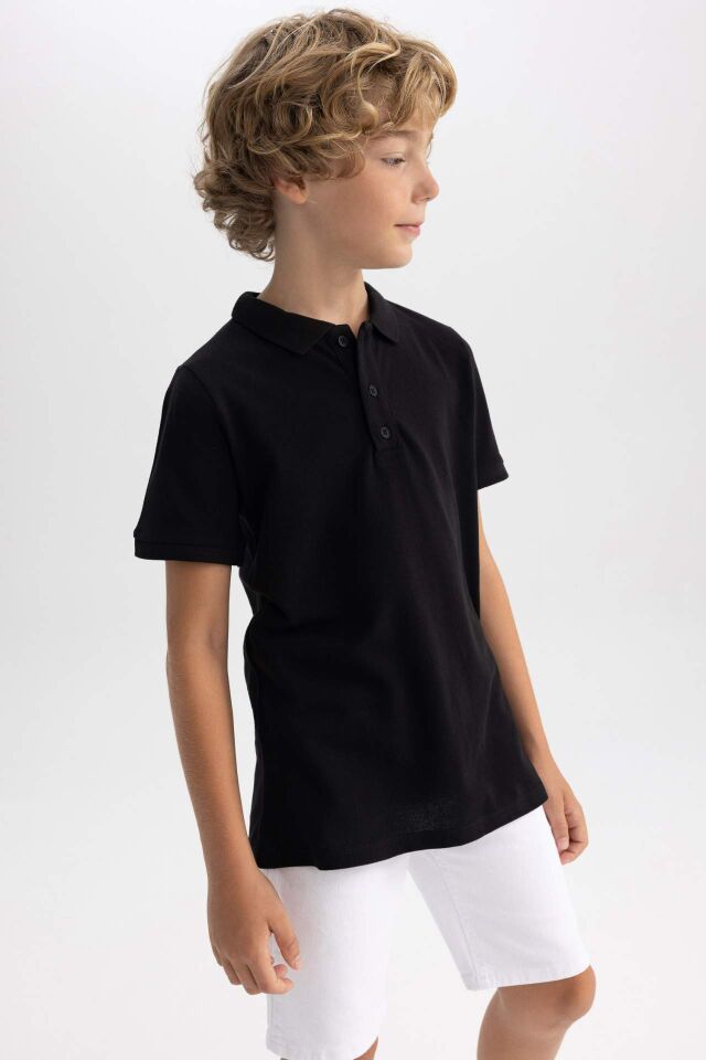Erkek Çocuk Pike Kısa Kollu Basic Düz Polo Tişört