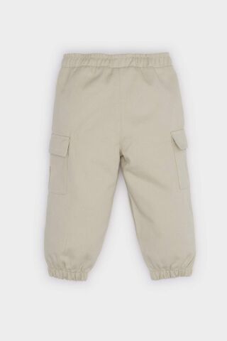 Erkek Bebek Beli Lastikli Kargo Cepli Gabardin Pantolon