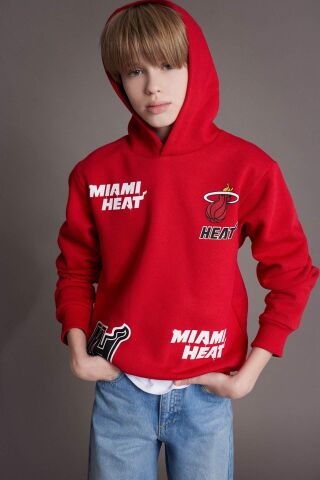Erkek Çocuk NBA Miami Heat Kapüşonlu Sweatshirt