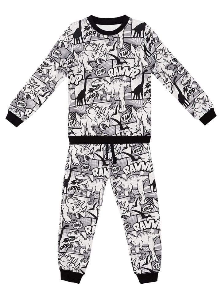 Çizgi Dino Erkek Çocuk Eşofman Takım 8 Y - Gri