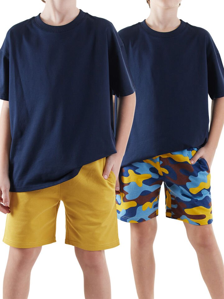 Erkek Çocuk Basic 2'li Şort Takım 8 Y - Hardal