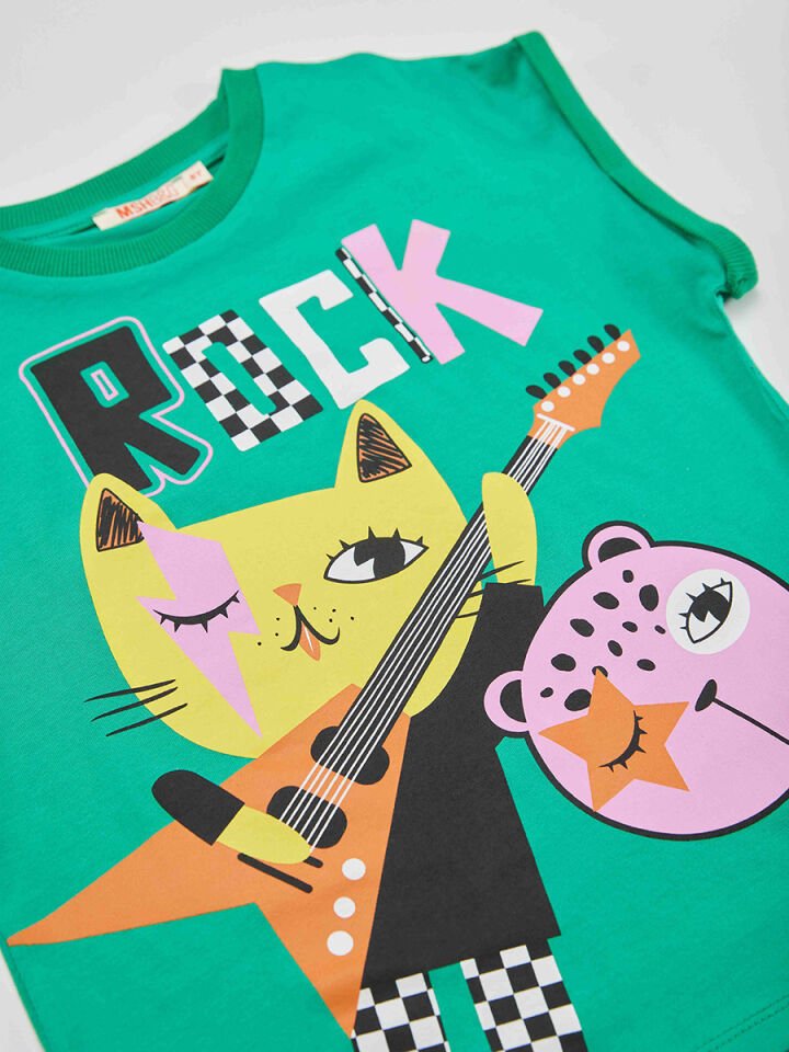 Rock Kankalar Kız Çocuk Tunik Tayt Takım 9 Y - Pembe, Yeşil