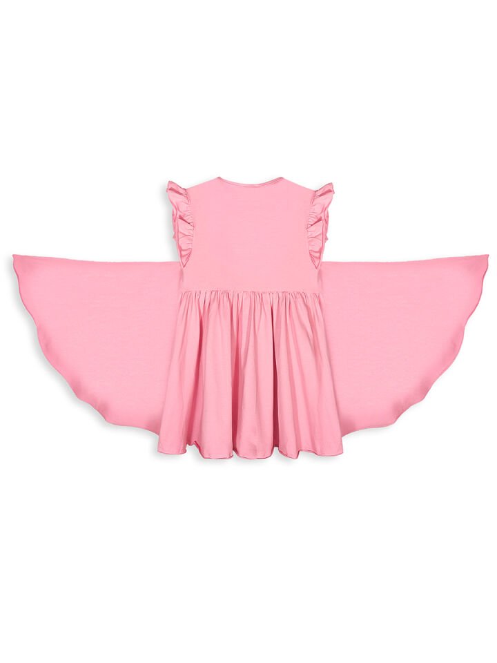 Kelebek Kol Kız Çocuk Pembe Elbise 6Y - Pembe