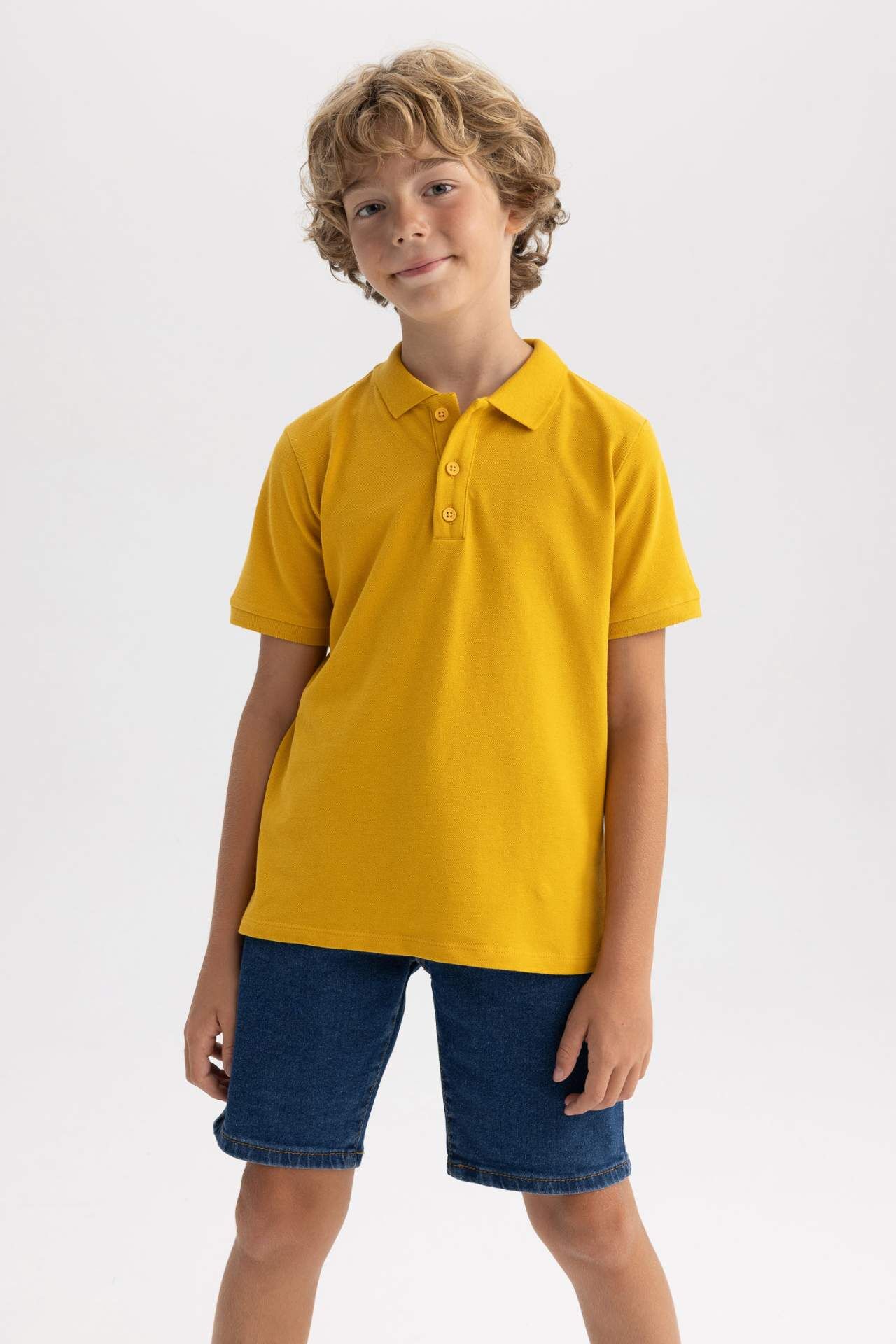 Erkek Çocuk Pike Kısa Kollu Basic Düz Polo Tişört