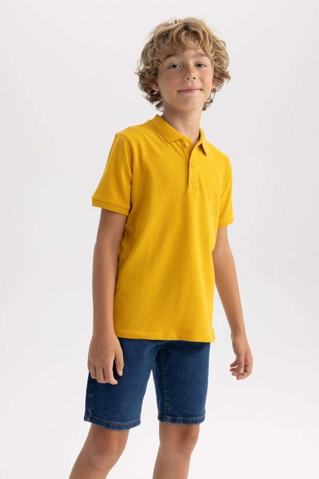 Erkek Çocuk Pike Kısa Kollu Basic Düz Polo Tişört