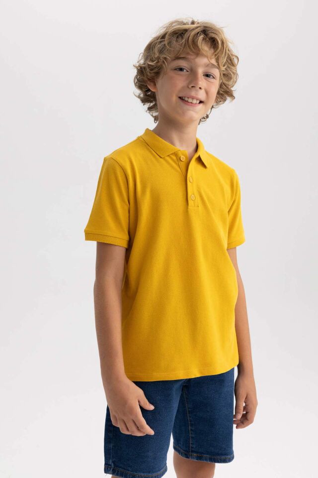 Erkek Çocuk Pike Kısa Kollu Basic Düz Polo Tişört