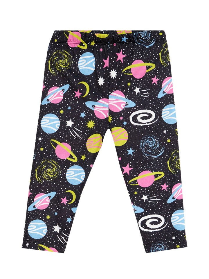 Uzayda Unicorn Kız Çocuk T-Shirt Tayt Takım