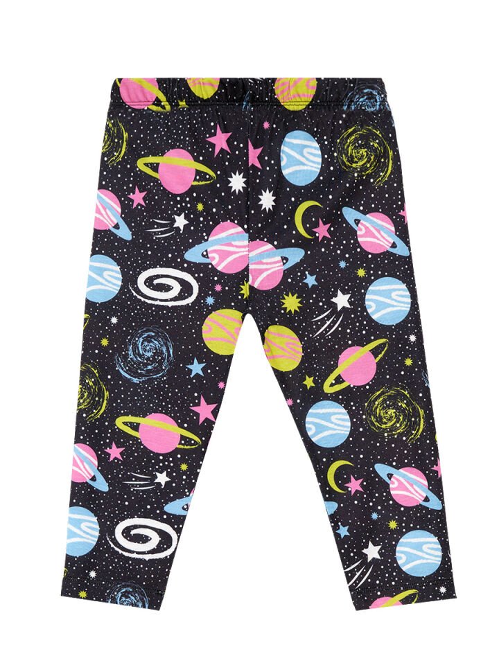 Uzayda Unicorn Kız Çocuk T-Shirt Tayt Takım