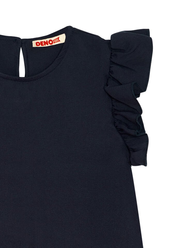 Unique Unicorn Kız Çocuk Elbise 4 Y - Lacivert Pembe