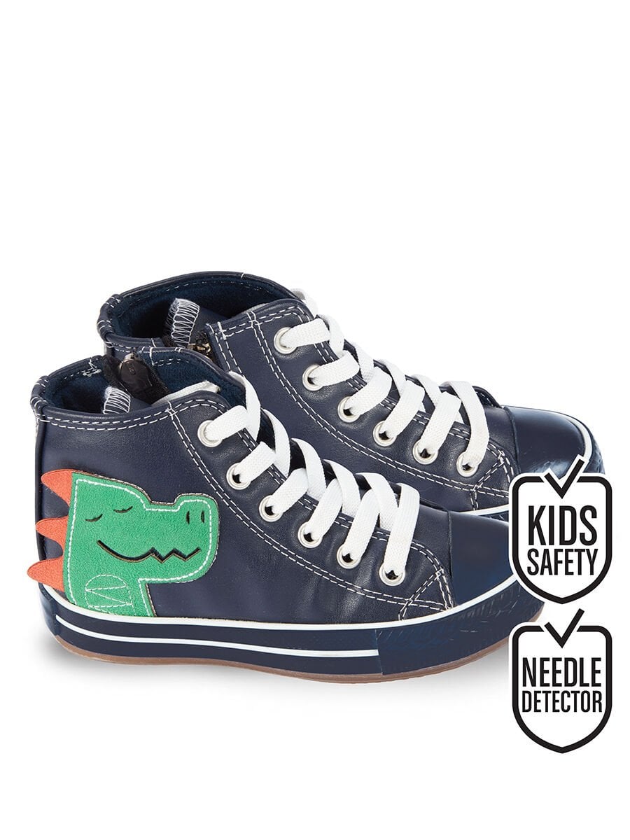 Dino Tırtırlı Erkek Çocuk Sneakers Spor Ayakkabı 26 N - Lacivert, Yeşil
