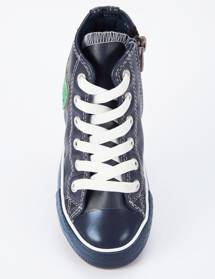 Dino Tırtırlı Erkek Çocuk Sneakers Spor Ayakkabı 27 N - Lacivert, Yeşil