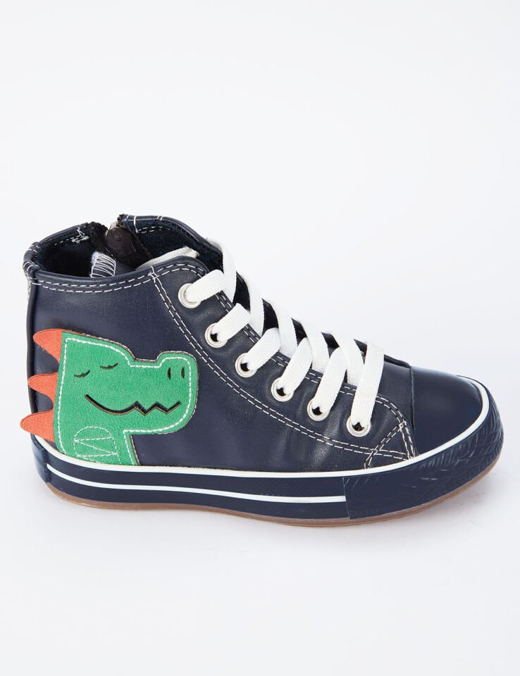 Dino Tırtırlı Erkek Çocuk Sneakers Spor Ayakkabı 27 N - Lacivert, Yeşil