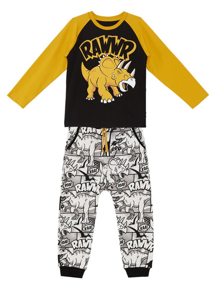 Rawr Erkek Çocuk T-shirt Pantolon Takım 10 Y - Siyah