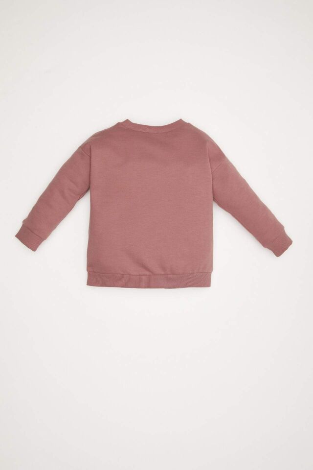 Kız Bebek Bisiklet Yaka Çiçekli Sweatshirt