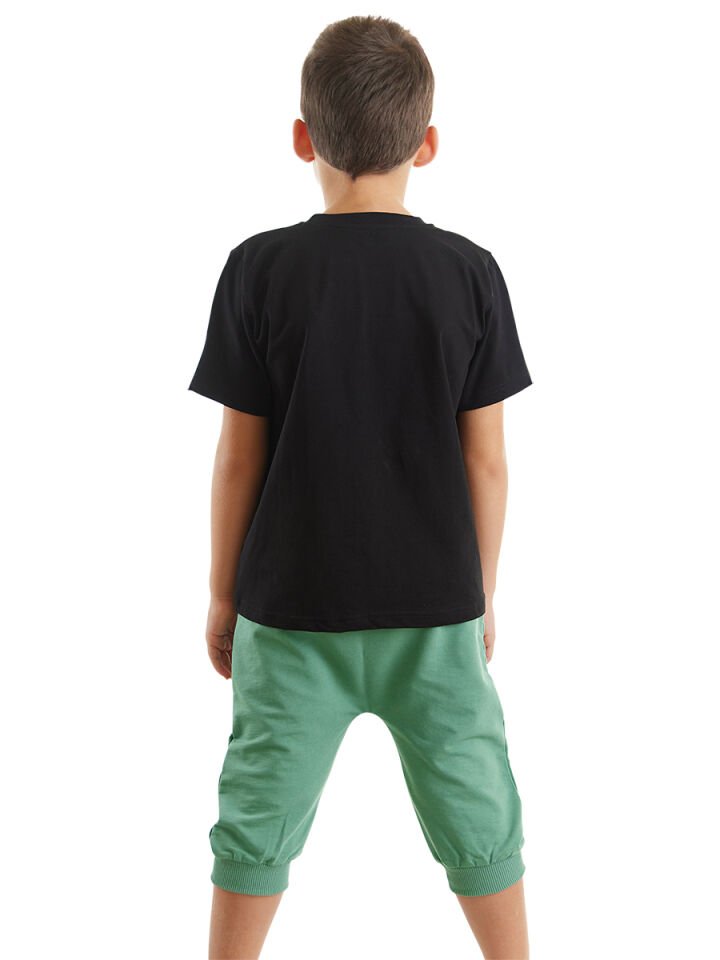 Dozer Yolda Erkek Çocuk T-shirt Kapri Şort Takım 5 Y - Siyah, Haki
