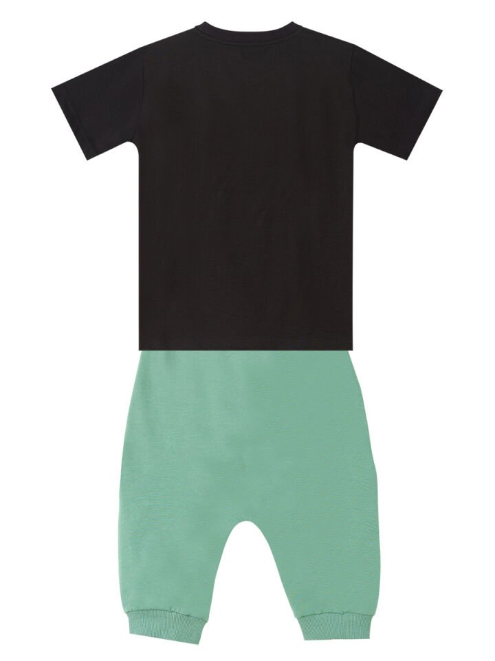 Dozer Yolda Erkek Çocuk T-shirt Kapri Şort Takım 5 Y - Siyah, Haki