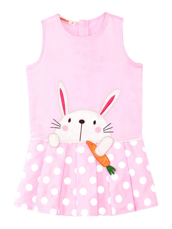Havuç Delisi Kız Çocuk Pembe Elbise 8 Y - Pembe Beyaz