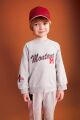 Erkek Bebek Bisiklet Yaka Baskılı İçi Yumuşak Tüylü Sweatshirt