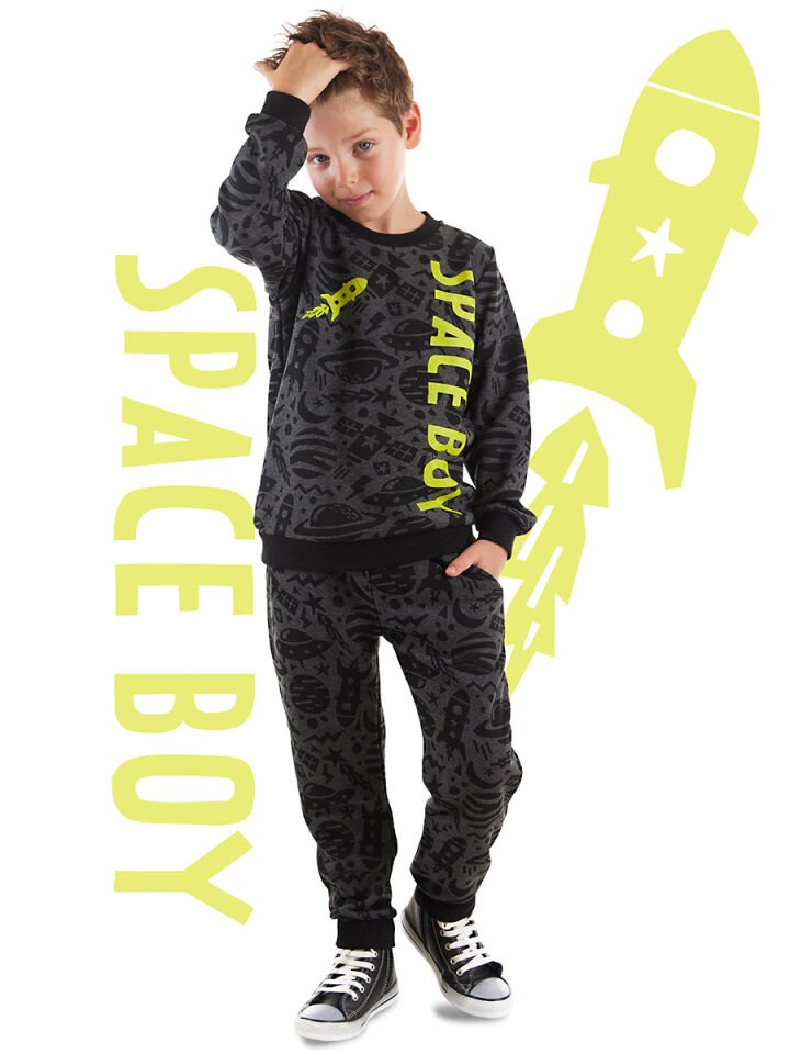 Space Erkek Çocuk Eşofman Takım 9 Y - Antresit Melanj