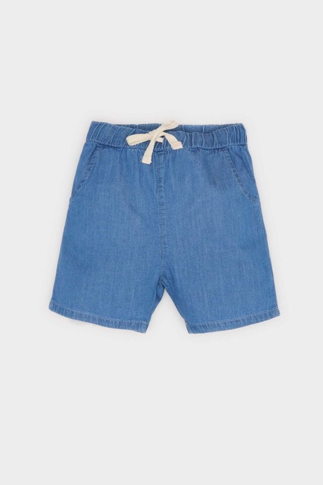 Erkek Bebek Beli Lastikli Jean Şort