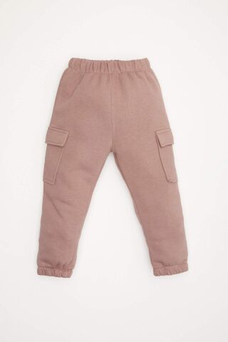 Kız Bebek 2'li Takım Baskılı Bisiklet Yaka Sweatshirt Esnek Belli Eşofman Altı