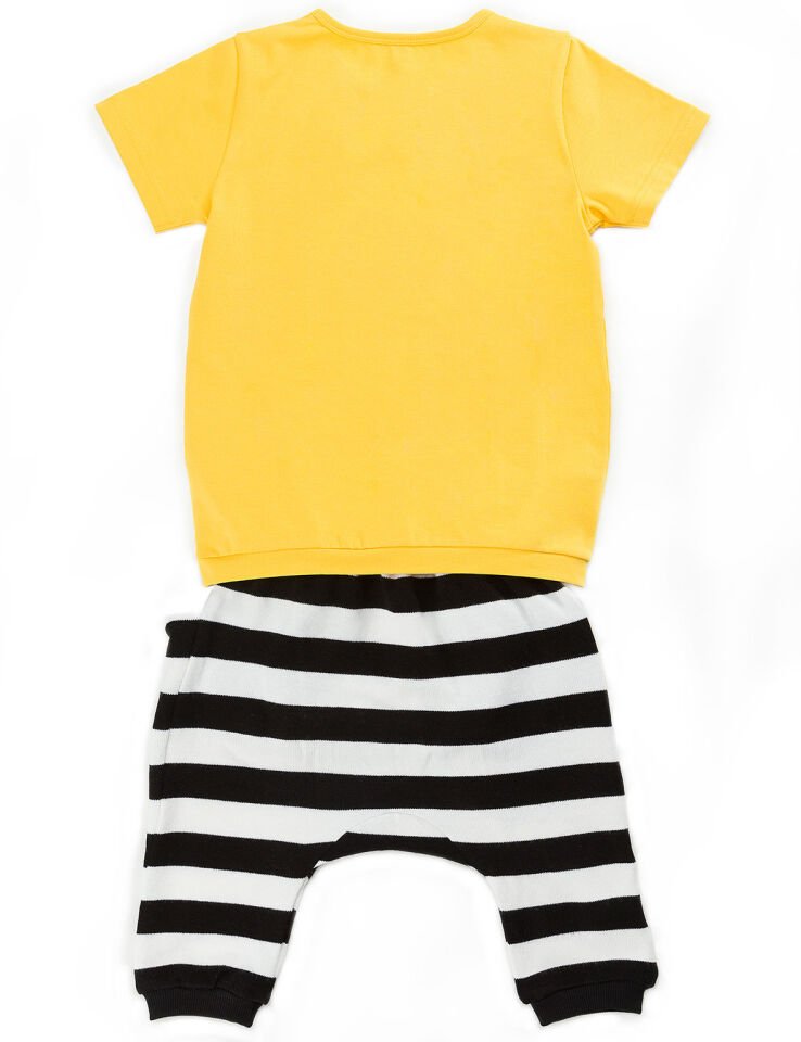 Vız Vız Maya Kız Çocuk T-shirt Kapri Şort Takım 8 Y - Sarı Siyah Beyaz