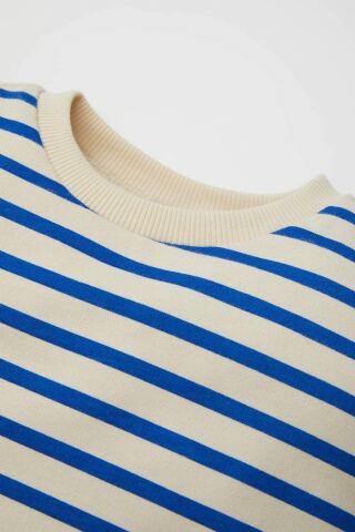 Erkek Bebek Bisiklet Yaka Baskılı 2'li Sweatshirt