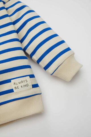 Erkek Bebek Bisiklet Yaka Baskılı 2'li Sweatshirt