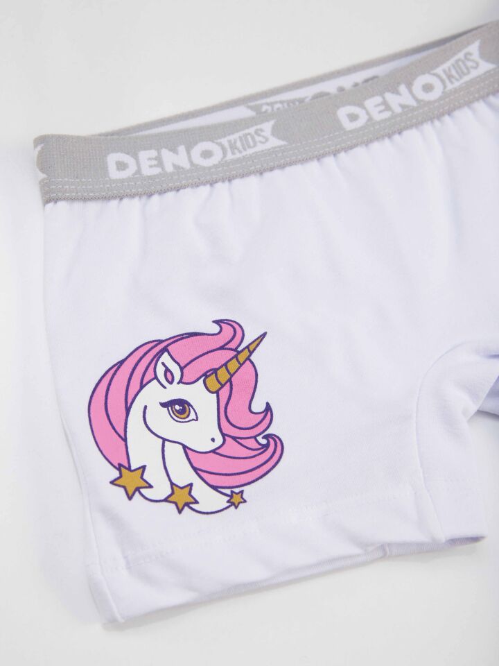 Kız Çocuk Pembe-Beyaz 2 Adet Boxer Takım