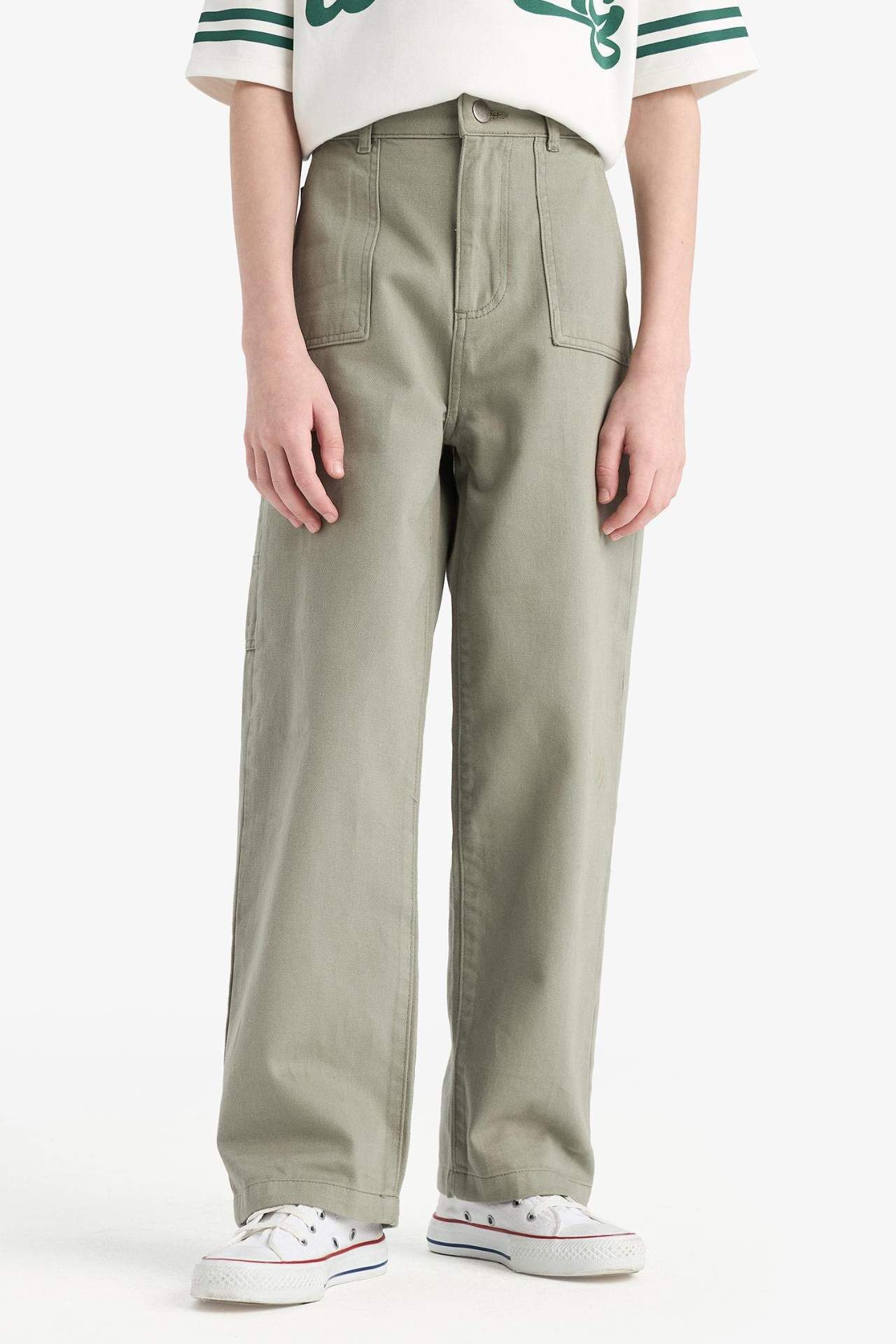 Erkek Çocuk Wide Leg Standart Paça Gabardin Pantolon