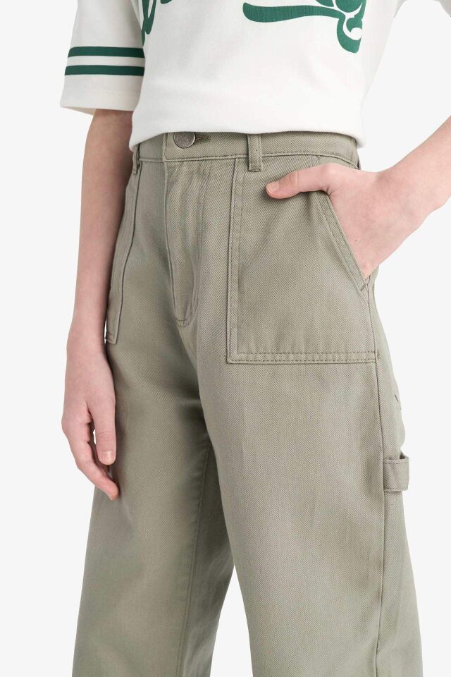 Erkek Çocuk Wide Leg Standart Paça Gabardin Pantolon