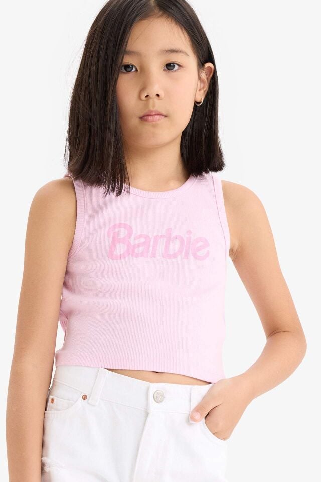 Kız Çocuk Barbie Bisiklet Yaka Atlet