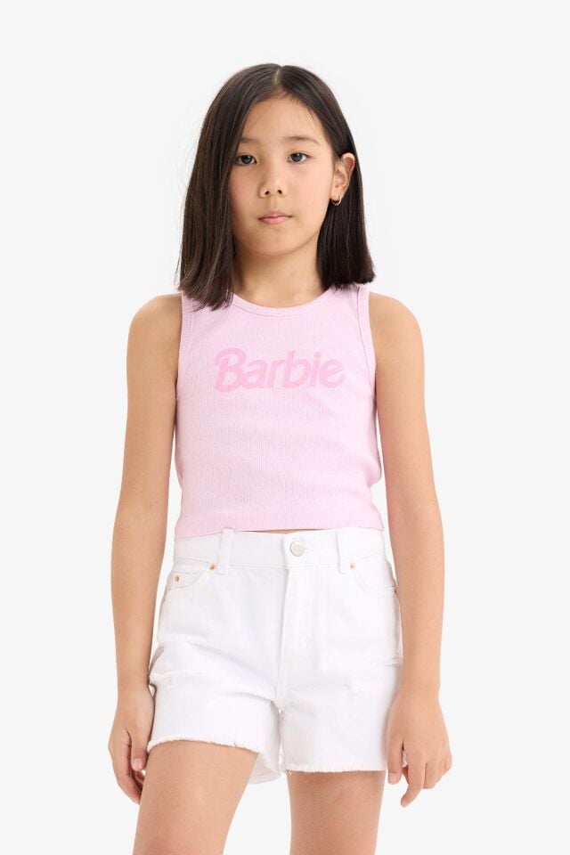 Kız Çocuk Barbie Bisiklet Yaka Atlet