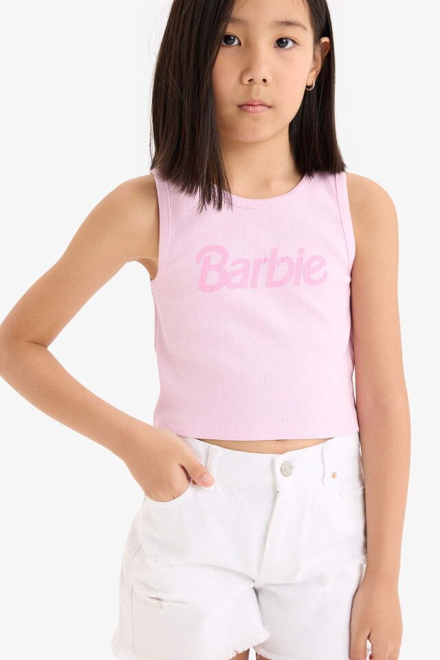 Kız Çocuk Barbie Bisiklet Yaka Atlet