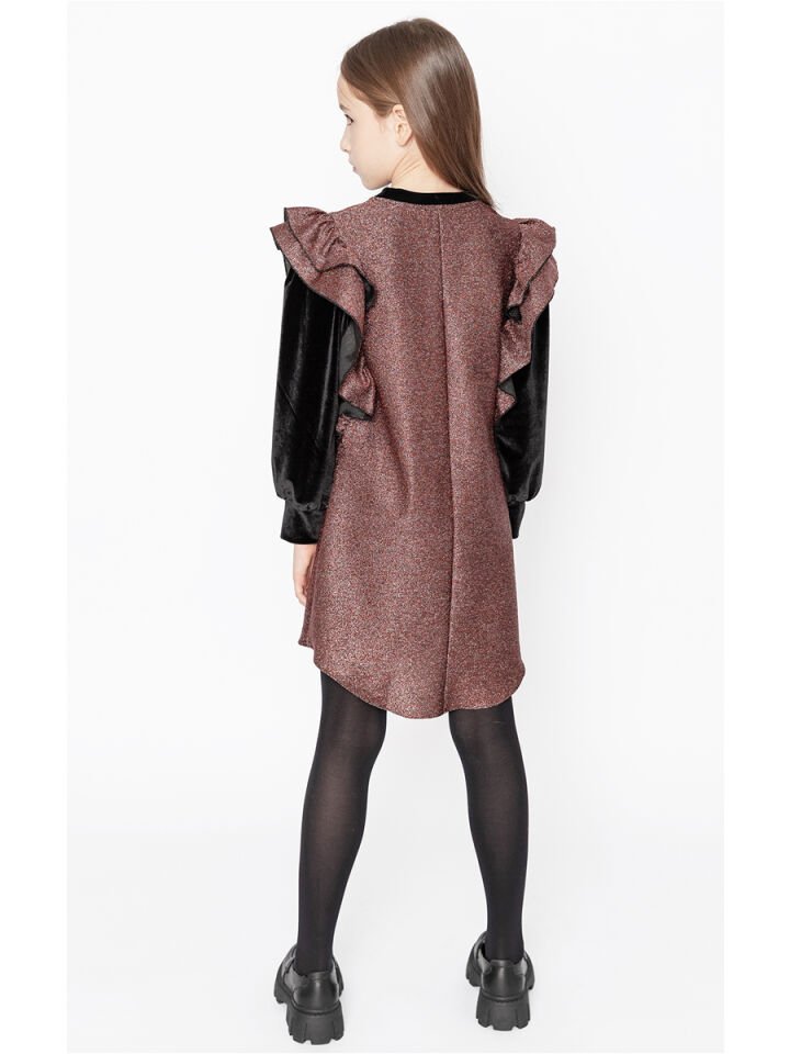 Bronz Pırıltılı Sweat Elbise