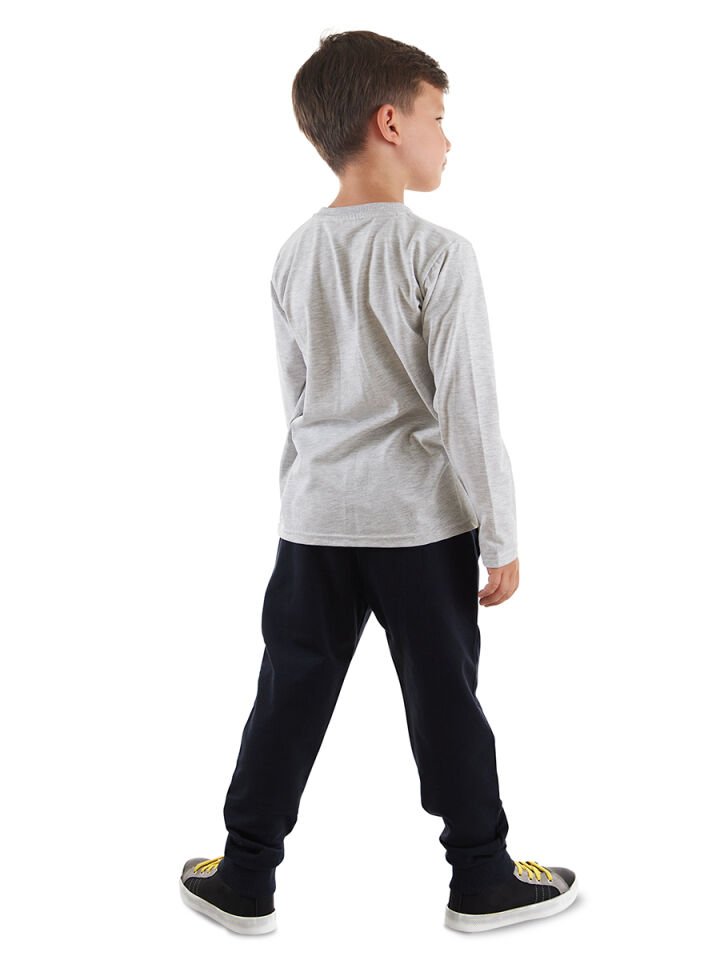 İnşaat Araçları Erkek Çocuk T-shirt Pantolon Takım 7 Y - Lacivert