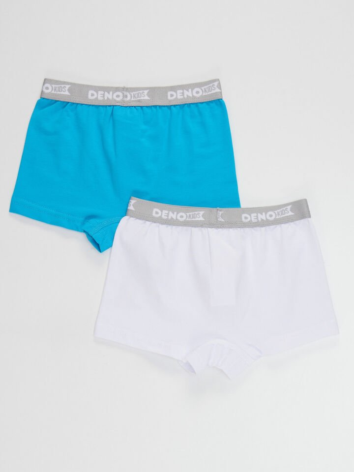 Erkek Çocuk Mavi-Beyaz 2 Adet Boxer Takım 3-4 Y - Mavi, Beyaz