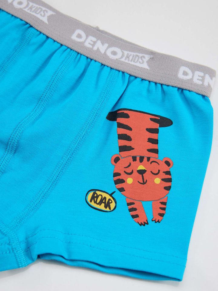 Erkek Çocuk Mavi-Beyaz 2 Adet Boxer Takım 5-6 Y - Mavi, Beyaz