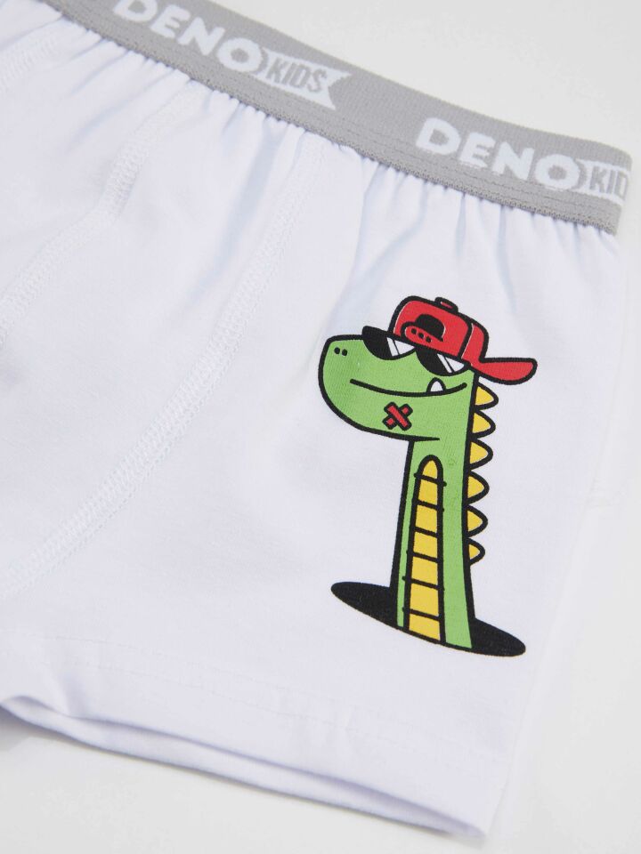 Erkek Çocuk Mavi-Beyaz 2 Adet Boxer Takım 5-6 Y - Mavi, Beyaz