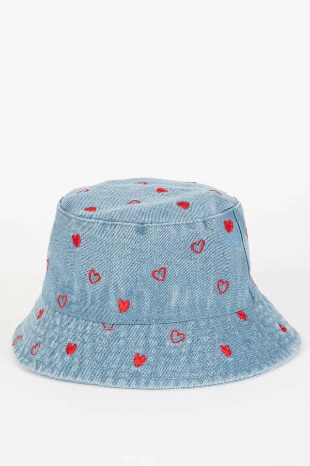 Kız Çocuk Jean Bucket Şapka