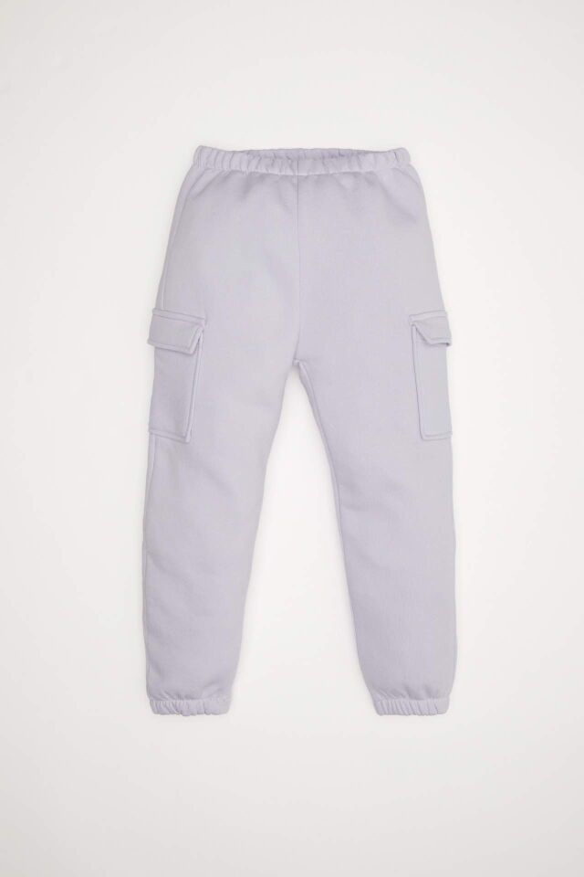 Kız Bebek 2'li Takım Baskılı Kalın Sweatshirt Beli Lastikli Jogger Eşofman Altı