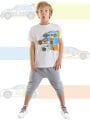 Yarışçı Erkek Çocuk T-shirt Kapri Şort Takım
